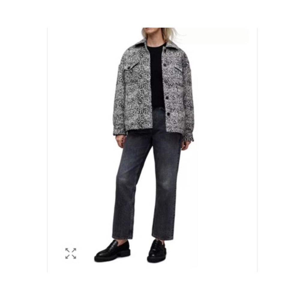 ALLSAINTS Luella Leo Jacket Snow Leopard Wool Blend Size 0‎ Shacket